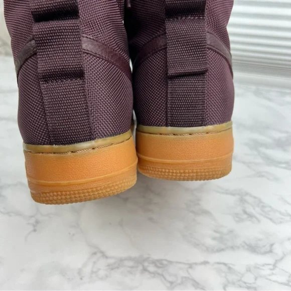 Nike SF Air Force 1 Sneakers Size 9 Burgundy Leather - Picture 6 of 9